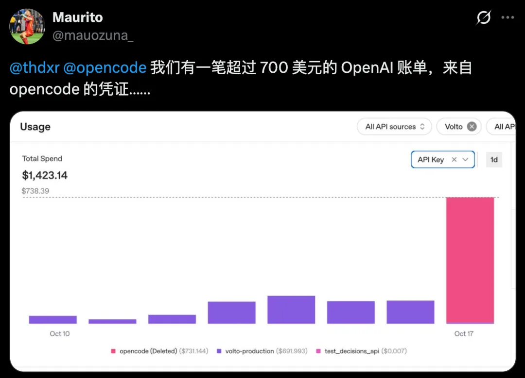 700 美元的 OpenAI 账单